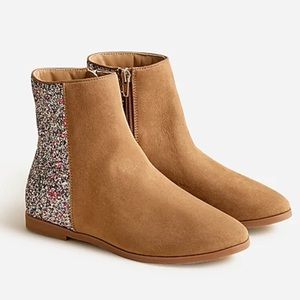 NWOT J.Crew crewcuts girls zip-up boots with glitter
